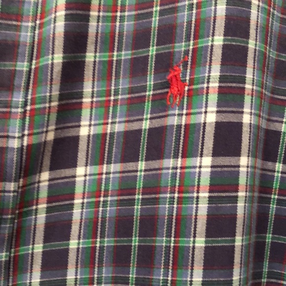 Ralph Lauren size Medium “Blake” 100# Cotton Plaid Long Sleeve Shirt  Gray - Picture 3 of 7